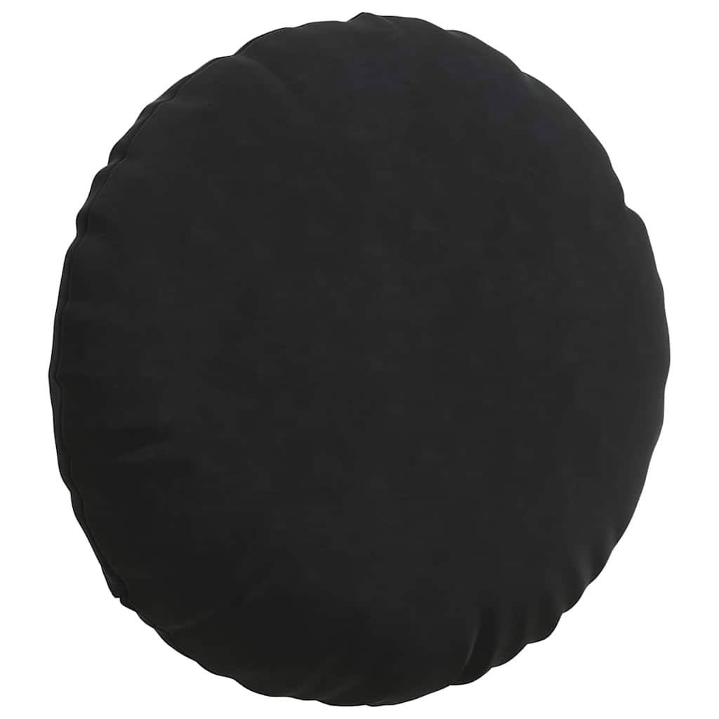 Seat Cushion 2 pcs Black Ø60 x 21 cm Velvet