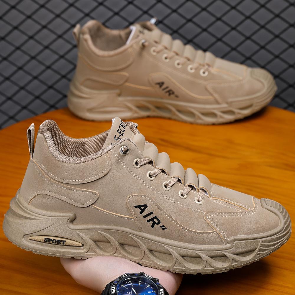 Spring New Men's Shoes Casual Versatile Breathable Trend Simple Versatile Free Lace-up One Pedal Thick-soled Dad Men's Shoes