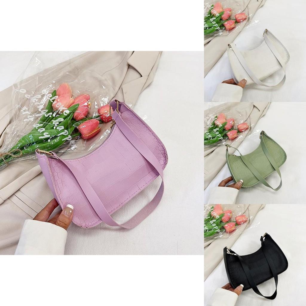 Stylish Lightweight Black Crocodile Texture Pu Underarm Bag For Women Perfect For Daily Wear