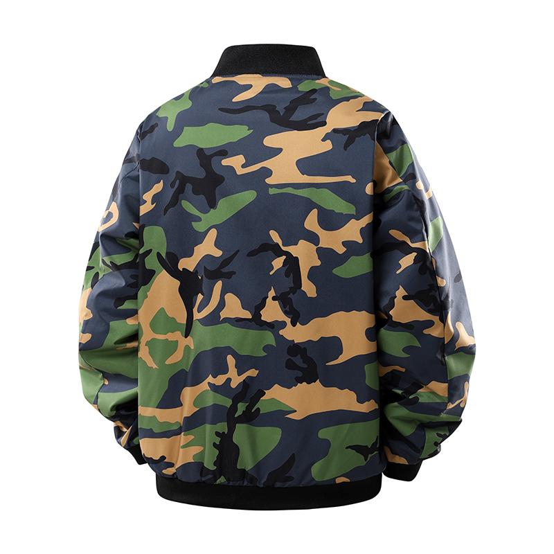 Middle Aged Youth Camouflage Jacket with Lamb Wool and Thickened Outer Layer Jacket, Plus Plus Loose Fit Jacket for Men