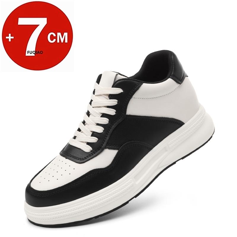 

Мода 7 см Мужской Рост Увеличение Натуральная Кожа Повседневные Кроссовки Обувь на Платформе Удобная Модная Обувь для Скейтборда для Мужчин Лифт Спорт 38