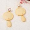 Exaggerated Imitation Pearl Geometric Round Splicing Earrings for Women Lady Temperament Personality Drop Earrings Jewrely Gift