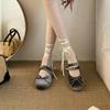 Lolita Socks Spring and Summer Hollow Lace Bowknot Thin Breathable White Stockings Middle Tube Casual Black Socks