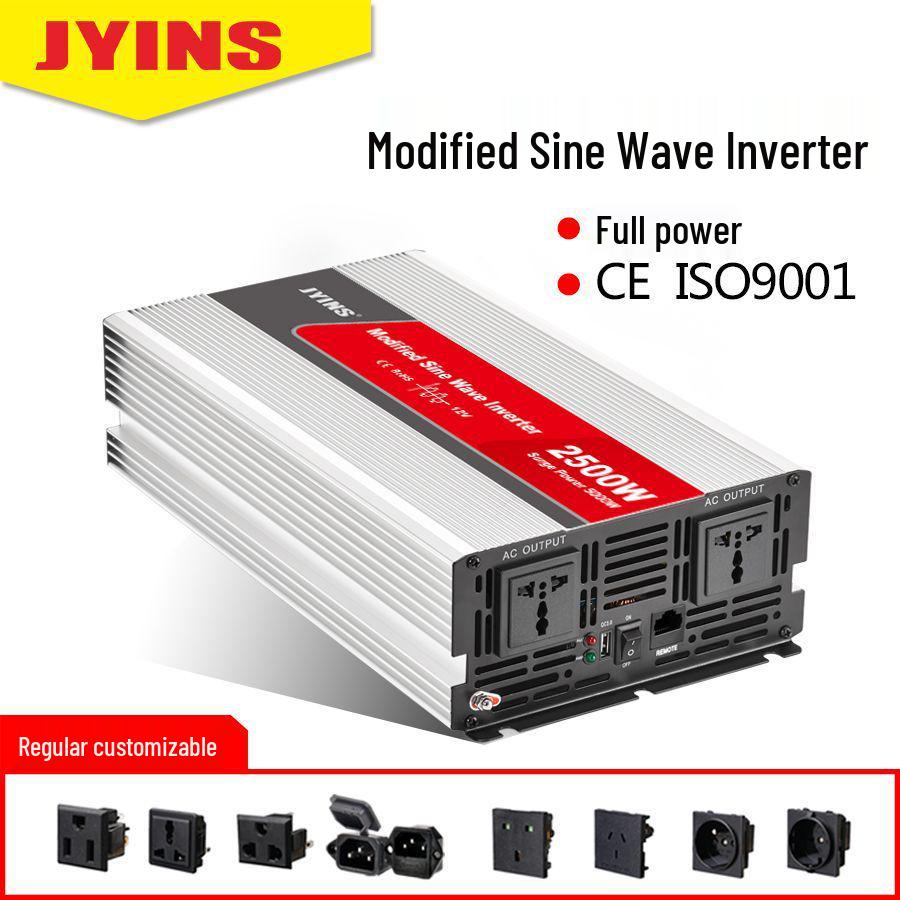 2500W Home Inverter 12V/24V to 220V for Car/Solar Outdoor Power Supply 12V to 220V