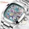 Durena Large Dial Square Graffiti Automatic Mechanical Watch