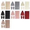 3Pcs Winter Warm Set Knit Hat Scarf Gloves Ear Protection Alpaca Wool Blend Women Cold Weather Riding Gear Multi Color