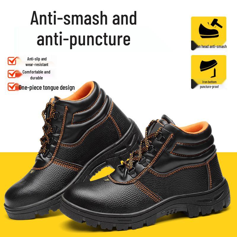 Men's Wear-Resistant Safety Work Shoes - Anti-Smash & Anti-Puncture Rubber Sole
