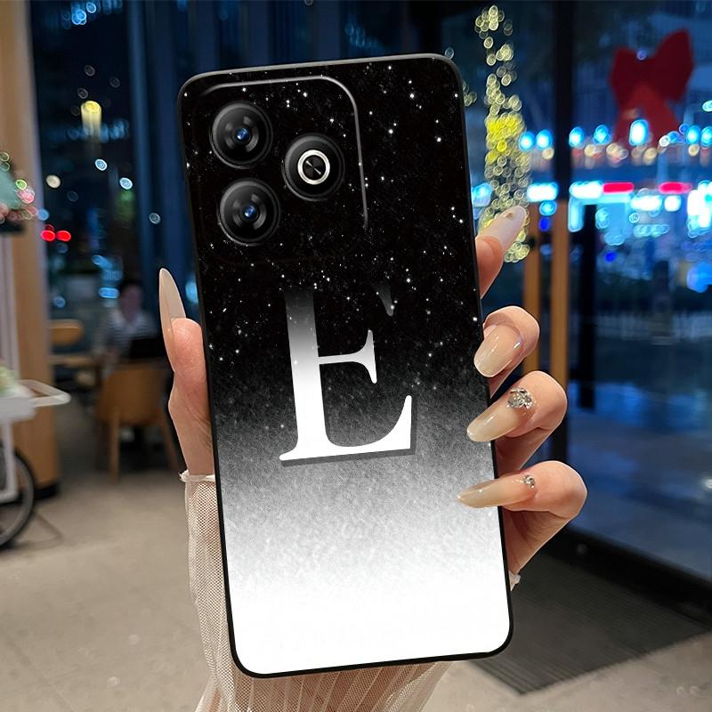 Fashion Letter With Flower Couple Case For ZTE Blade V60 4G/Axon 60 4G/Nubia V60 Soft Silicone Black Case Anti-scratch Shell