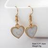 Heart Dangle Earrings for Women Colorful Enamel Crystal Love Heart Sweet Korean Female Drop Earrings aretes de