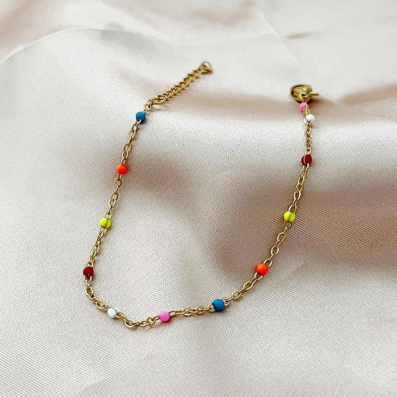 Minimalist Boho Style Dripping Oil Chain Bracelet For Women Jewelry
