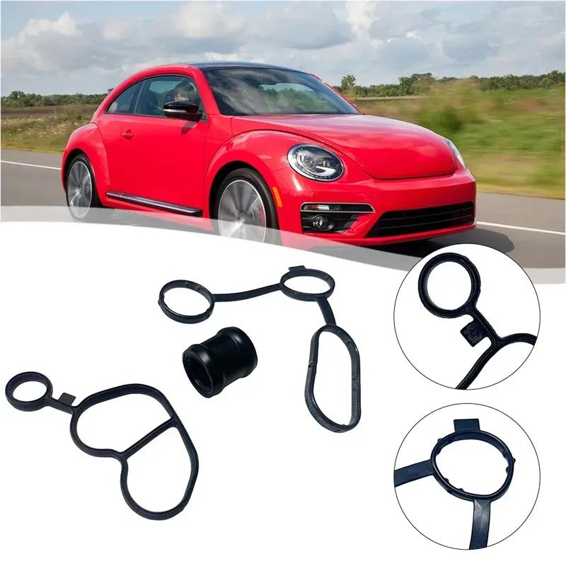 1 Stück Schwarzes Kunststoff OEM Nummer 03F121215 03F903575C 03F115111A Ölkühler Dichtungssatz Für Beetle Für Golf Für A3 Zubehör