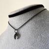 Black Crescent Moon Choker Necklace for Women Gothic Grunge Double Layers Velvet Jewelry Punk Female Pendant Gift Statement New