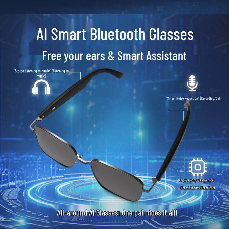 AI Bluetooth Translator Glasses: Next-Gen Sports Sunglasses with Smart Music Playback and Call Functionality.