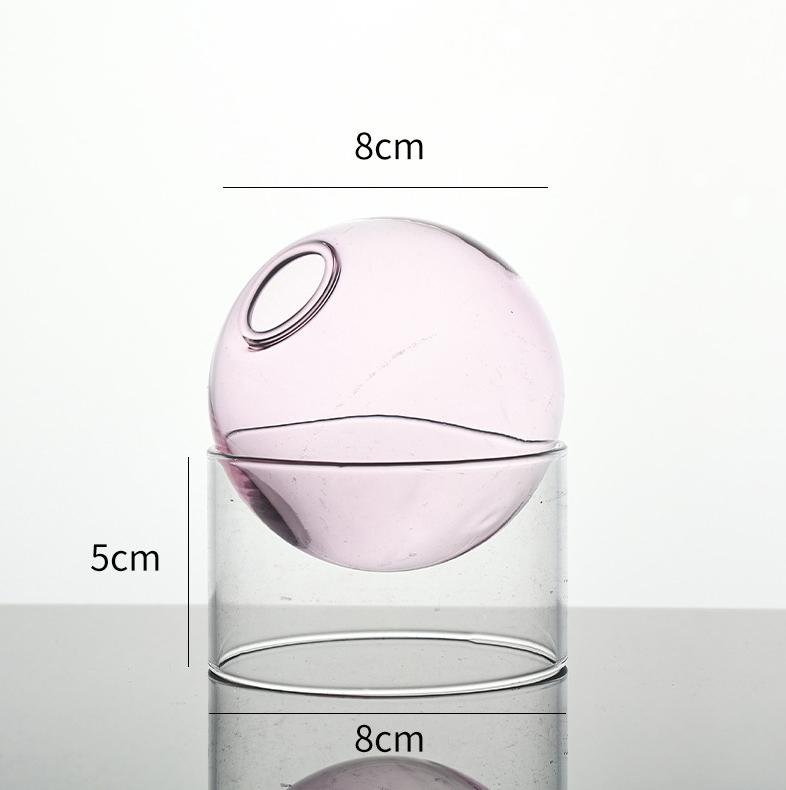 Vintage Round Glass Vase Borosilicate Mini Terrarium Stylish Water Plant Pot for Desktop Home Decor And Flower Arrangement