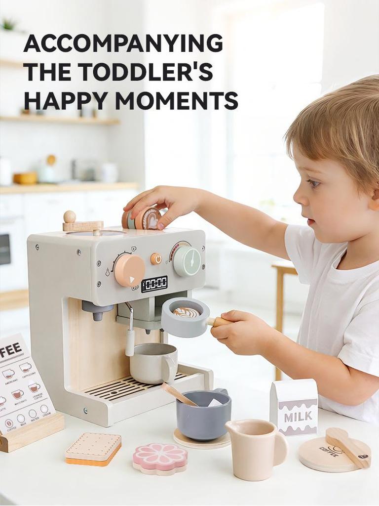 Kids' Wooden Kitchen Play Set: Afternoon Tea & Coffee Maker