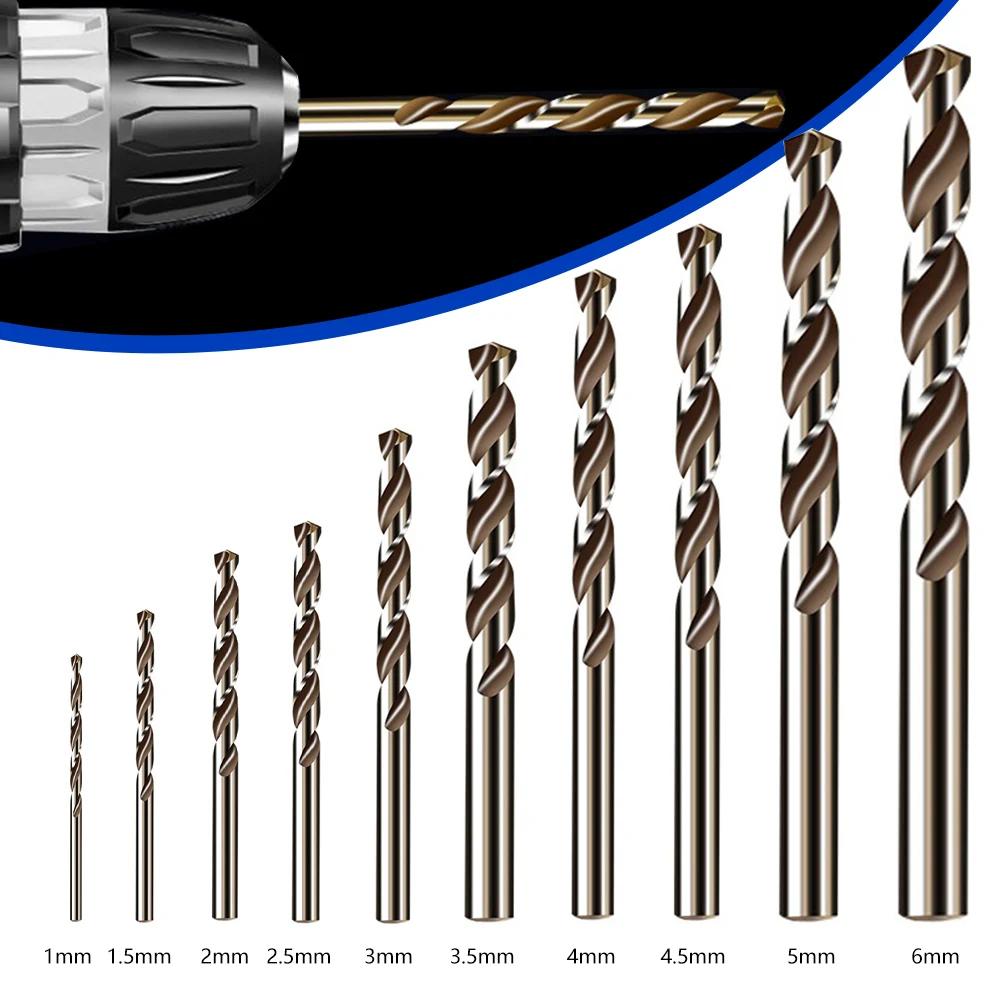 10pcs HSS M35 Cobalt Drill Bit Set For Metal Stainless Steel Drilling Cutter Power Tools Drilling Bit 1-6mm Hole Opener