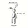 3D Long-Eared Electroplated Rabbit and Ferocious Bear Ornament