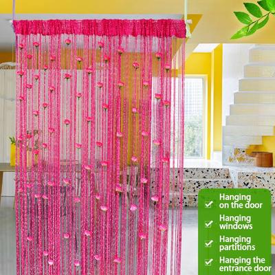 100 X 200cm Decorative Flower String Curtain Door Tassels Curtain Window Room Divider Blind for Home