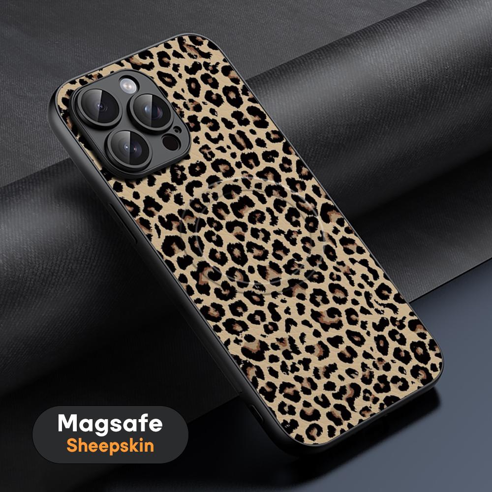 Super fashion Leopard pattern Phone Case For iPhone 17 16 15 14 13 12 11 Plus Pro Max  High-end Luxury Magsafe Sheepskin