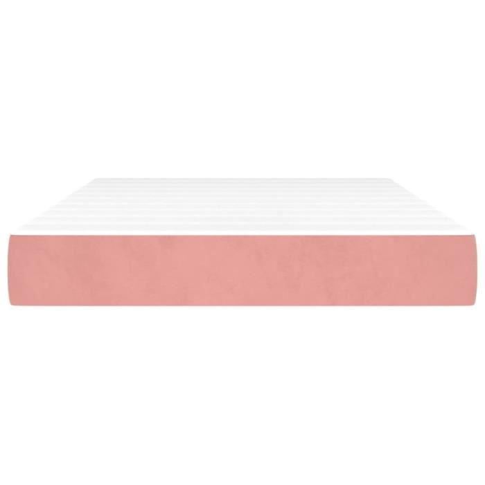 347773 vidaXL Pocket Spring Bed Mattress Pink 120x200 Cm Thickness 20 Cm Velvet
