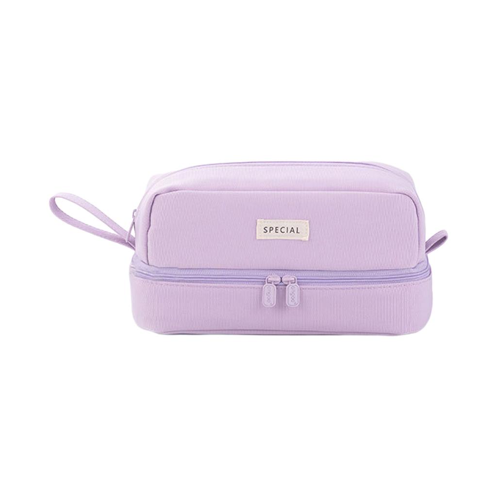 Estuche de Gran Capacidad Doble Capa Bolsa para Lápices Bolsa de Papelería para Niñas Niño