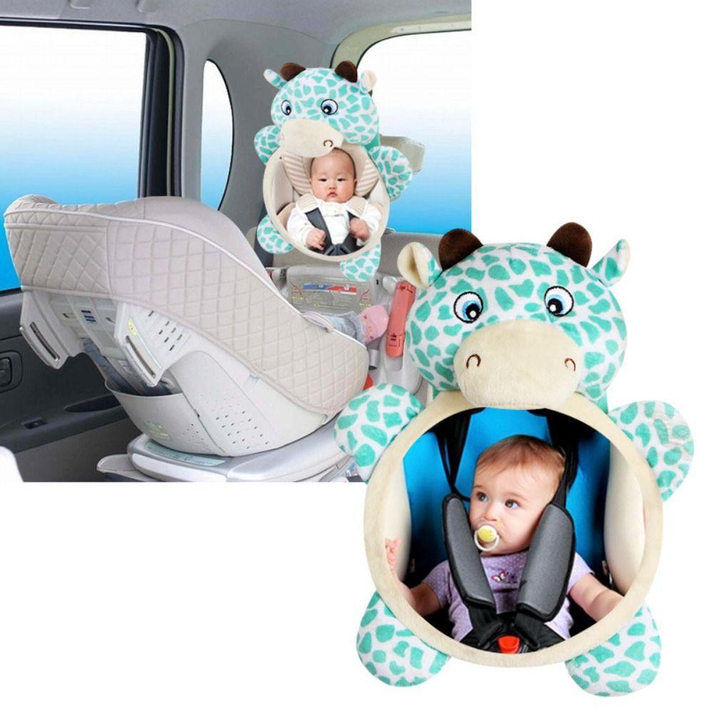 Cartoon Plush Toy Safety Baby Observation Mirror Soft Seat Headrest Rearview Mirror Toddler