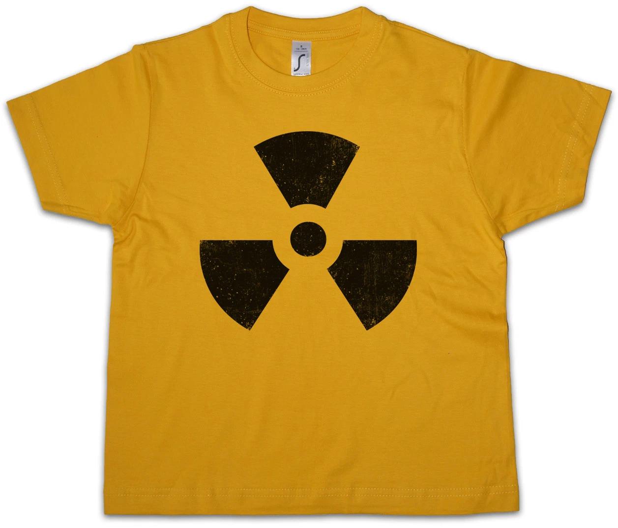 RADIOACTIVE SYMBOL Kids Boys kids boys T-Shirt Big Radiation Bang Strahlung Logo Theory 110