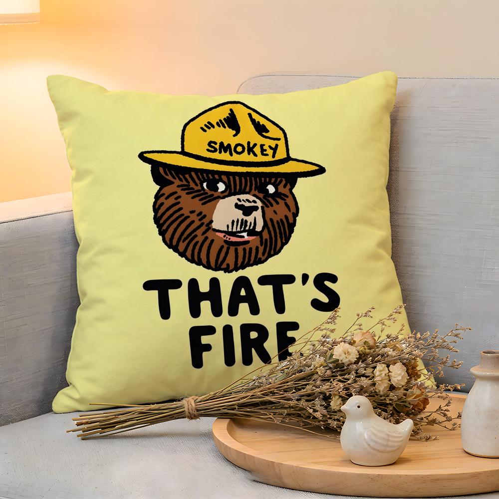 

Cushion Cover Linen SkinFriendly Soft Decorative Case For Sofa Home Decor Smokey Bear Pillow cover 30x30 cm