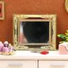 Dollhouse 1:12 Gold-Edged Mirror for Living Room/Bedroom
