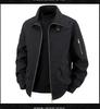 Men's Retro Pilot Lapel Cotton Jacket - Solid Color, Plus Size, Spring/Autumn Workwear Style
