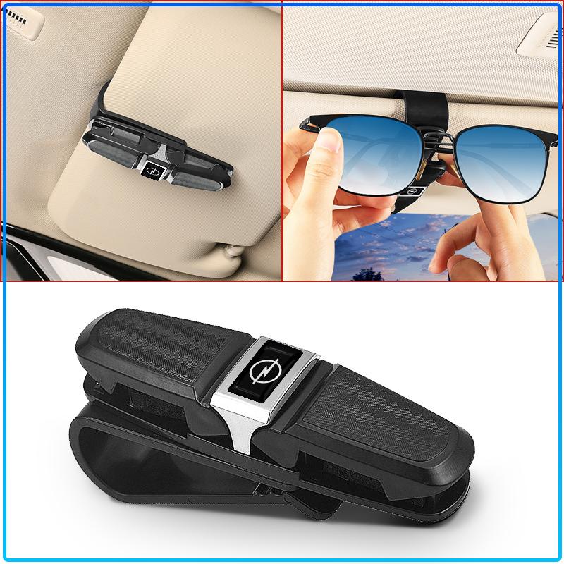 1Pcs Car Sun Visor Glasses Box Emblem Sunglasses Clip Card Ticket For Opel Astra C G H Insignia J K Zafira B Corsa Vectra C Corsa C