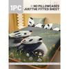 1 Cartoon Niedliches Tier Panda Digital Bedrucktes Mattiertes Spannbettlaken, Schlafzimmer Bedruckte Bettdecke, Bettwäsche(Kein Kissenbezug)