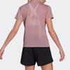 adidas Einfarbiges Logo Rundhals Sport Kurzarm T-Shirt Damen Oberteile Lila Rosa HG0253