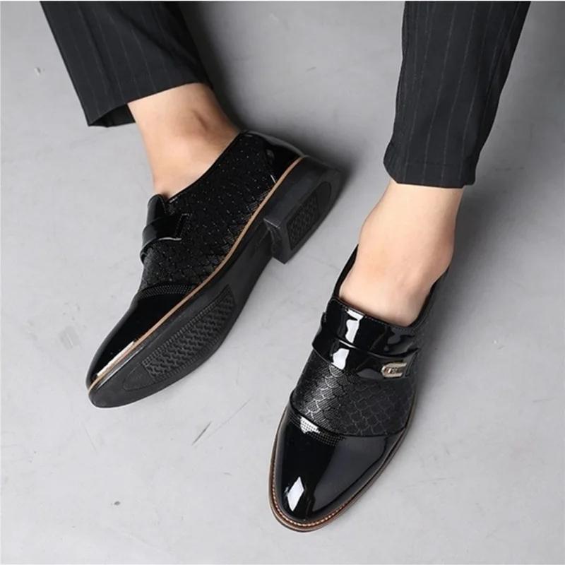 Genuine Men Dress Shoes Oxfords Brogue Lace Up Italian Mens Casual Shoes Luxury  Moccasins Loafers