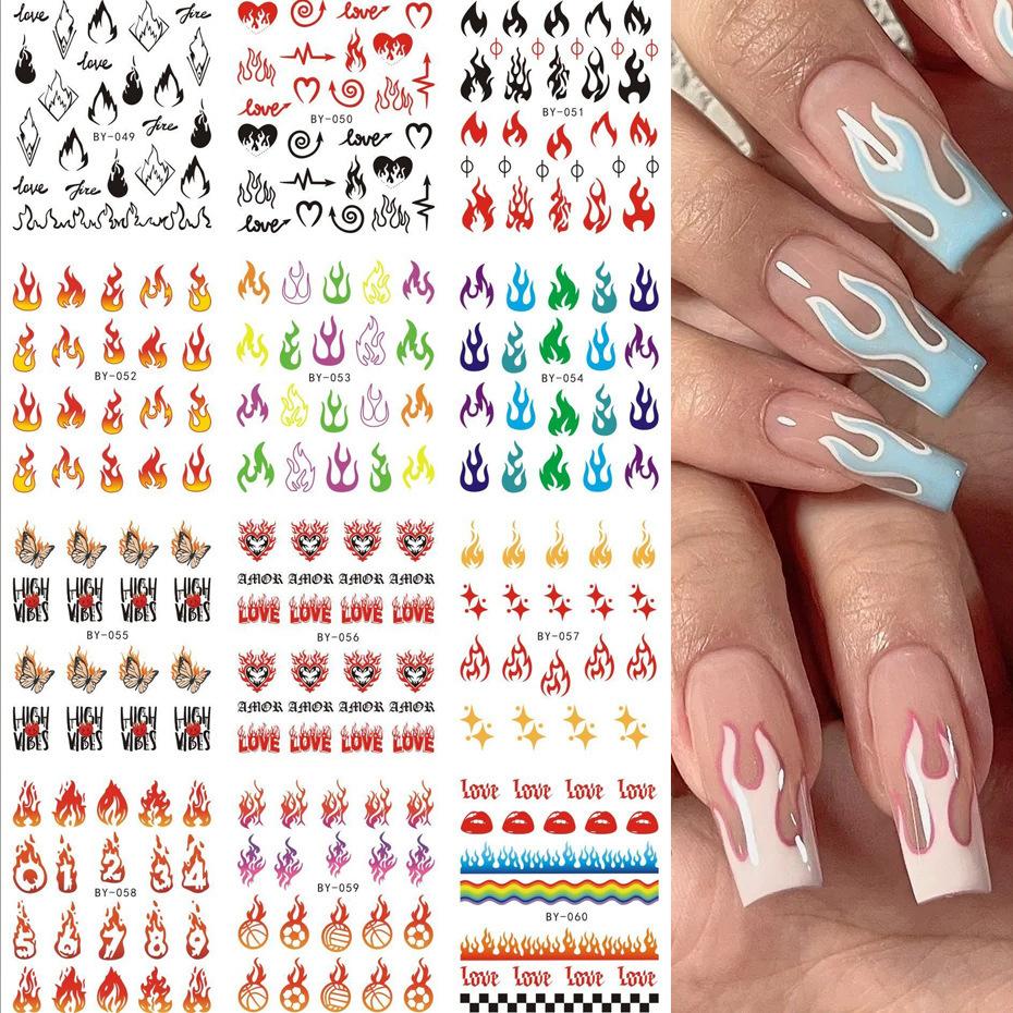 Adesivi per unghie in rilievo con incisione e rilievo per manicure francese, adesivi per nail art
