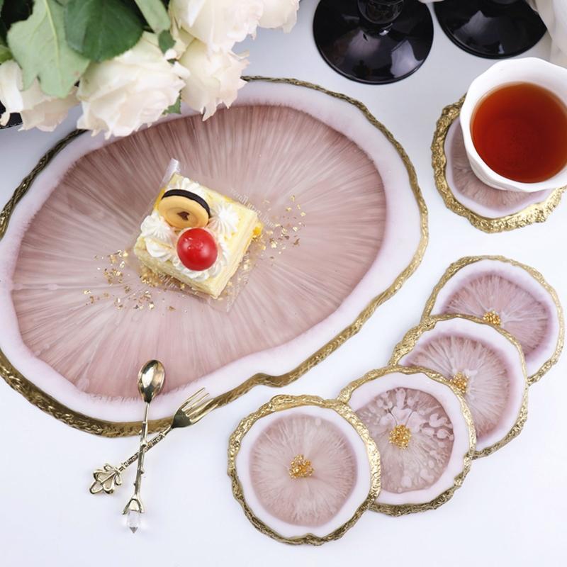 Resin Silicone Coaster Molds for Resin,Geode Coaster Molds for Resin Casting,Epoxy Resin Molds for Tray Coasters Making