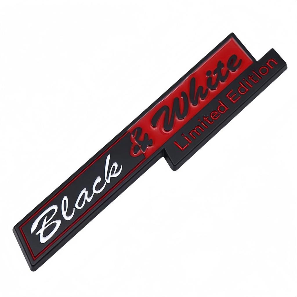 3D Metall Limited Edition Schwarz&Weiß Logo Abzeichen Aufkleber Seitenkotflügel Kofferraum Heck Emblem Aufkleber