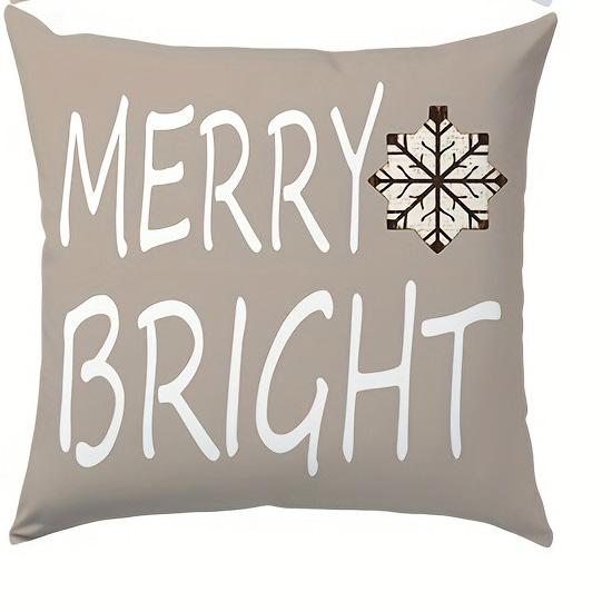 

Festive Merry Christmas & Merry Bright Pillow Covers with Unique Designs Sofa room decoration New Year holiday home decoration 16x16Inch
