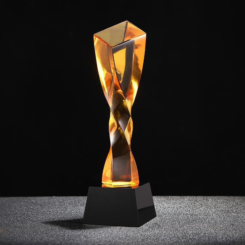 Personalized Crystal Trophy: School, Graduation, Company