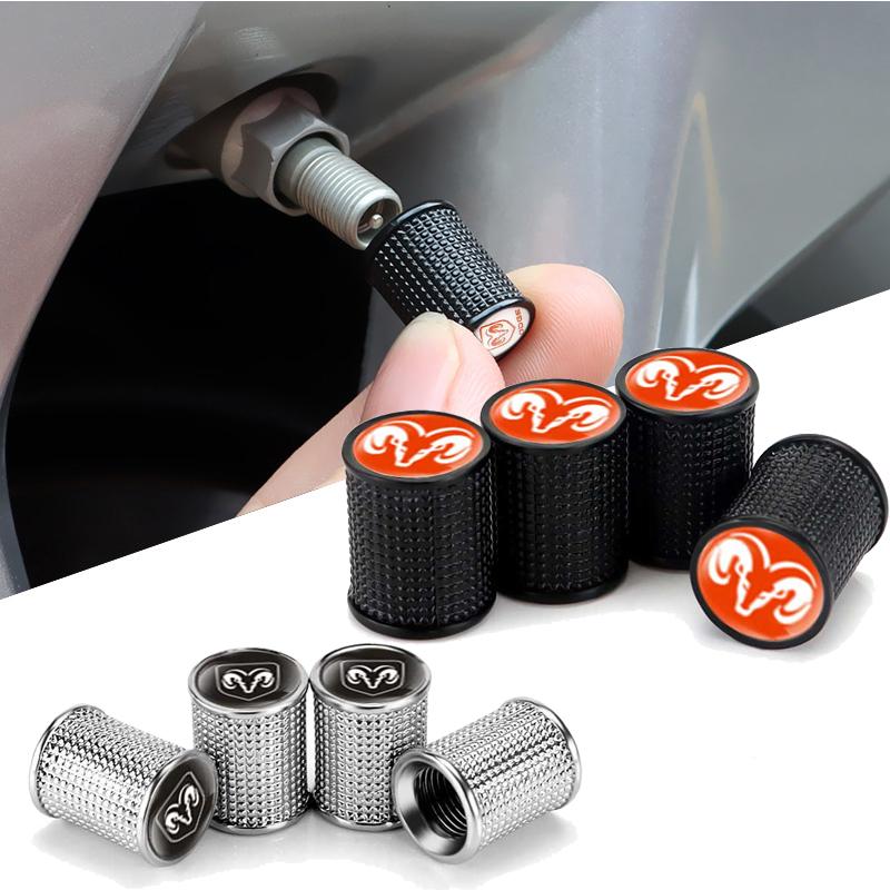 Car Styling Wheel Tire Valve Caps Covers for Dodge CALIBER CARAVAN DURANGO Challenger CHARGER JOURNEY NITRO RAM Accessories WW7