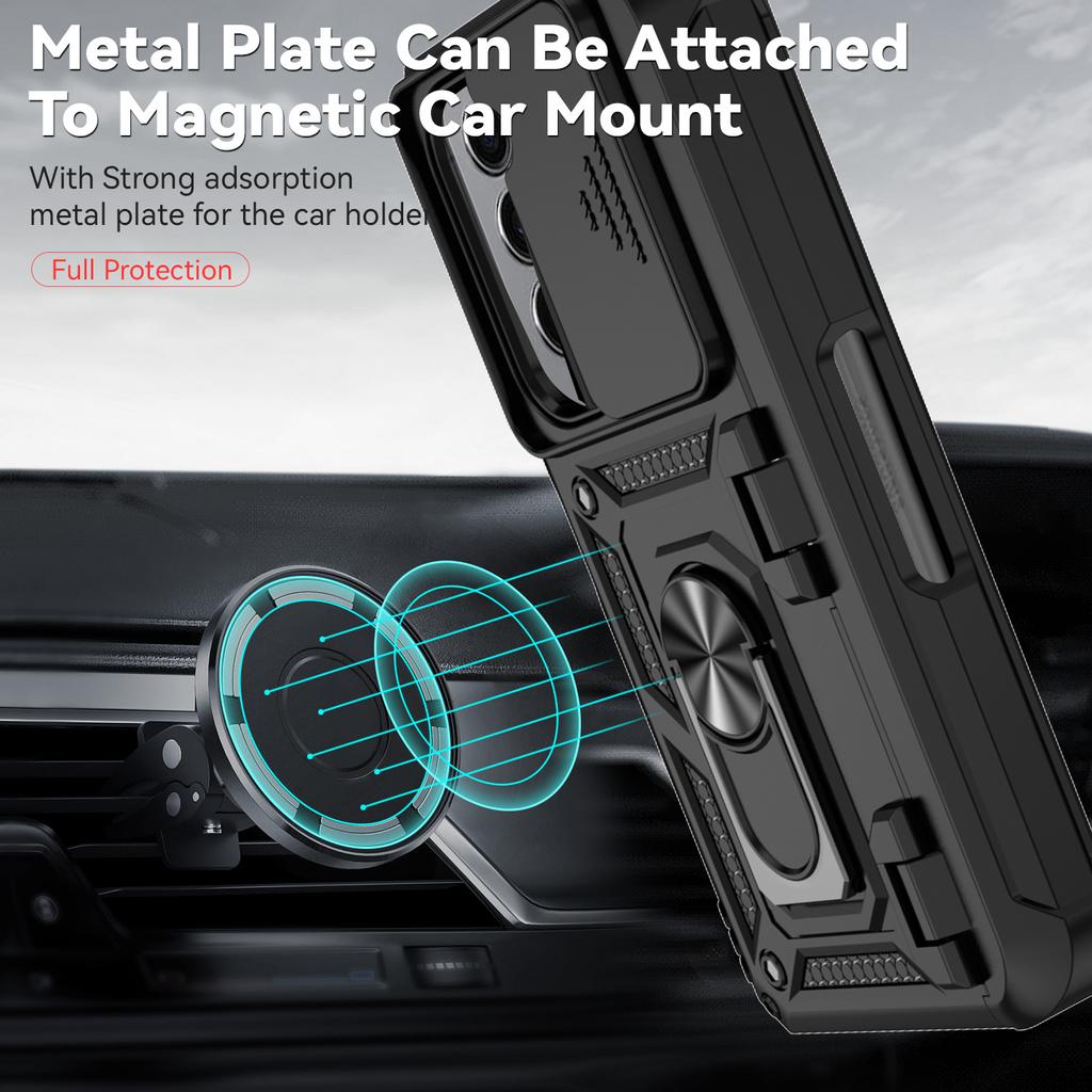 With Pen Slot for Samsung Galaxy Z Fold 6 5 Case Hinge Armor Shockproof Magnetic Fold 4 Car Holder Slide Camera Protector Cover