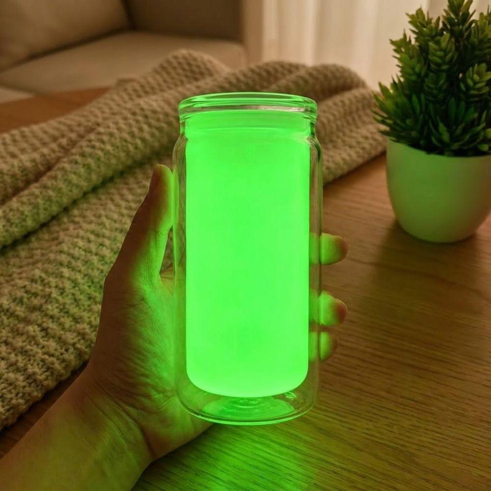 Fluoreszierender Klarplastikbecher 16oz Fassungsvermögen Leuchtende Kaffeetasse Nachtleuchtende Tasse Aktivitäten