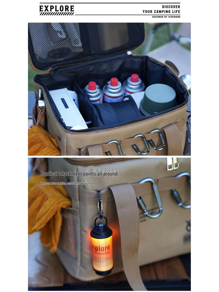 Large Outdoor Tactical Cookware & Gas Tank Storage Bag for Camping & Picnics