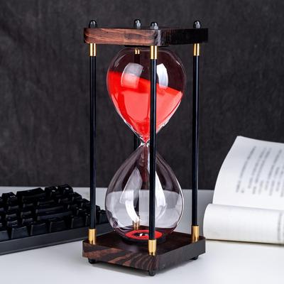 60 Sanduhren, Sanduhr-Timer in großer Größe, dekorative, leise Uhr, für Männer und Frauen, Vintage-Sanduhr aus Holz, moderne Familienküche