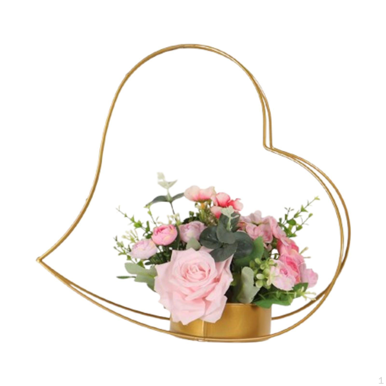 

Искусственная цветочная корзина, железная художественная коробка для букета, свадебный декор, центральный элемент стола для розовый