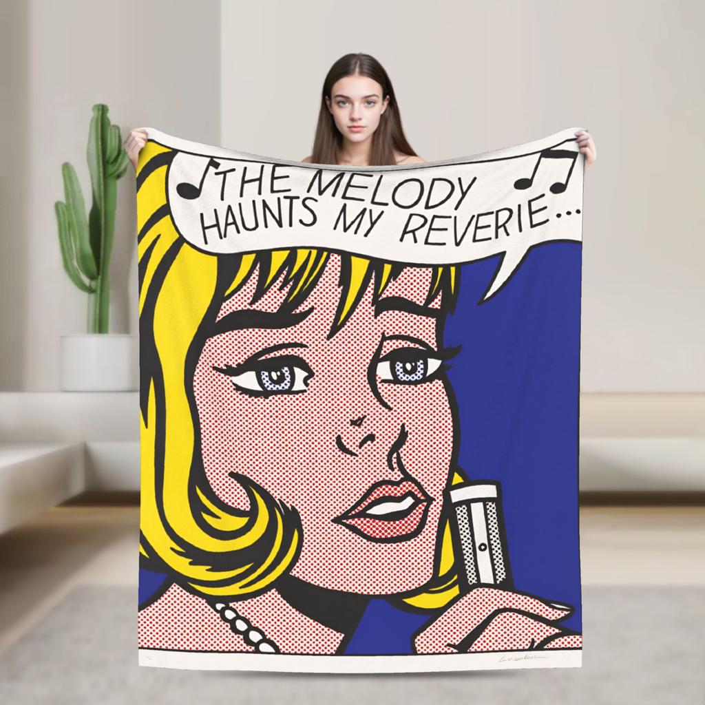 Roy Lichtenstein Pop Art Blanket  Warm Soft Aesthetic Plush Throw Blanket For Home Decor Picnic Flannel Bedspread Bed Cover