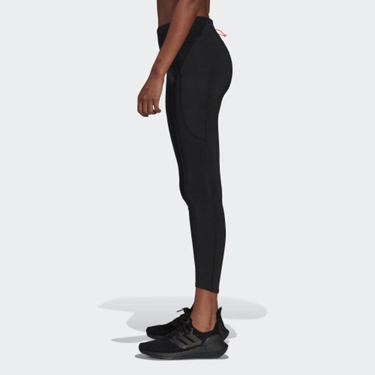 Adidas 7/8 Solid Color Leggings with Logo Women Bottoms Black HB9243