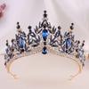 DIEZI Corona Tiara Barocca Vintage con Cristalli AB per Donne Ragazze Matrimonio Festa Elegante Lusso Corona di Strass Acconciatura Gioielli