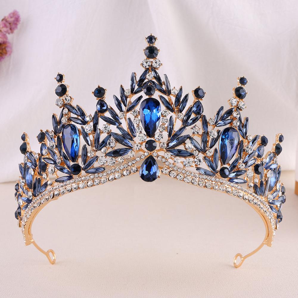 DIEZI Corona Tiara Barocca Vintage con Cristalli AB per Donne Ragazze Matrimonio Festa Elegante Lusso Corona di Strass Acconciatura Gioielli