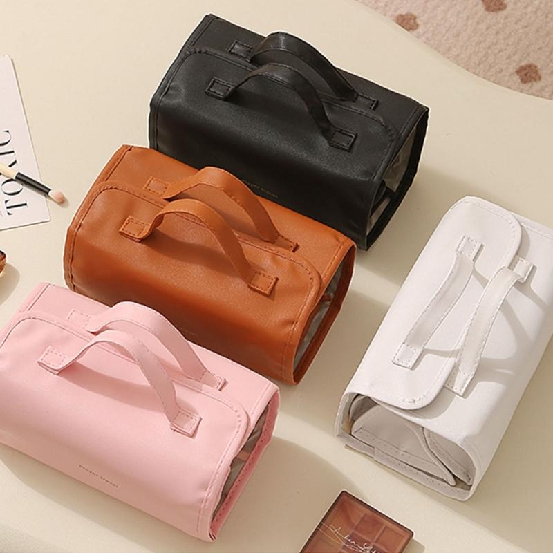 Large Capacity Portable Storage Pouches For Cosmetics Toiletries With Removable Dividers And PVC Materials